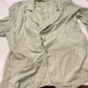 Green cotton blazer